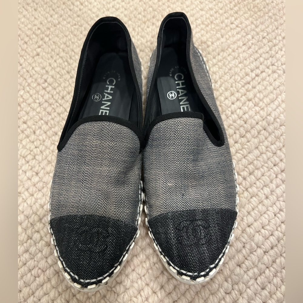 Chanel Navy Fabric Mocassin Loafer